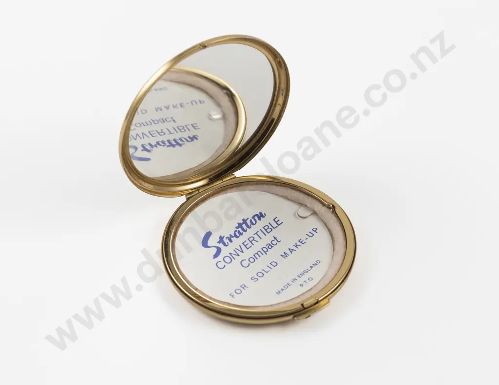 Vintage Stratton Gold Plated Kiwi Emblem Paua Powder Compact Image 1++