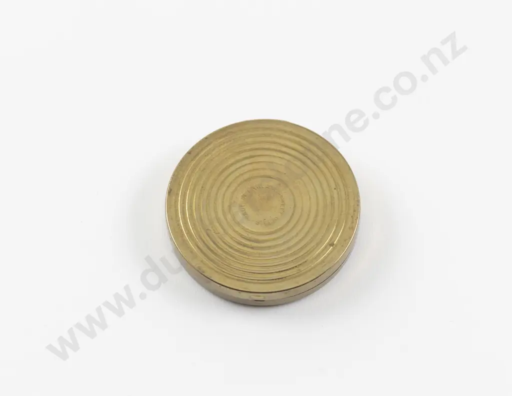 Vintage Sweet Petals Brass with Kiwi Emblem Souvenir Powder Compact Image 1++