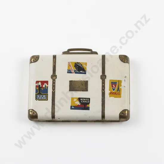 1930s Enamel Miniature Suitcase Powder Compact
