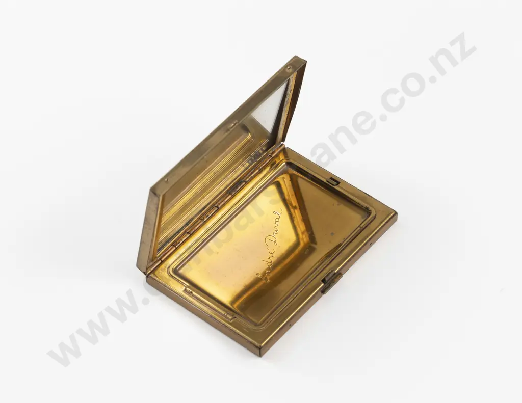 Vintage Andre Duval Postal Telegraph Enamel Powder Compact Image 1++
