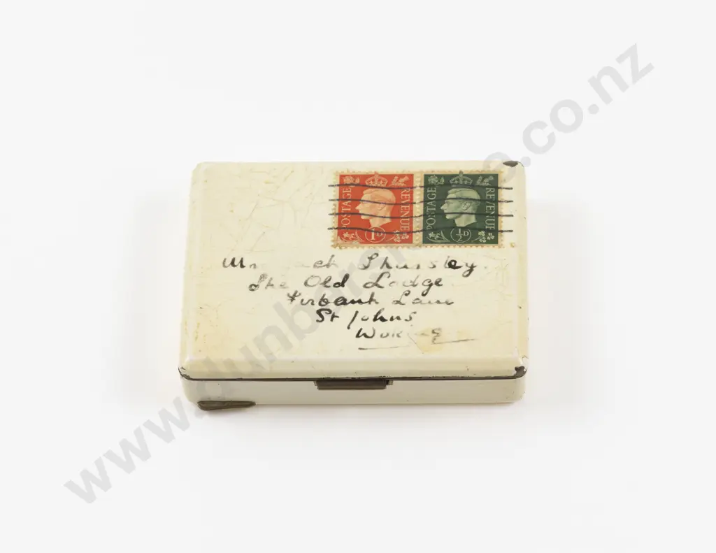 Mid 20th Century Novelty Addressed Envelope Powder Compact Image 1++