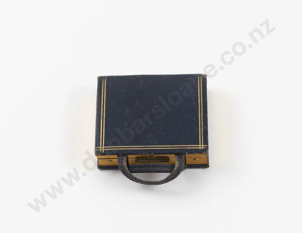 Mid 20th Century Novelty Faux Leather Suitcase Powder Compact Image 1++