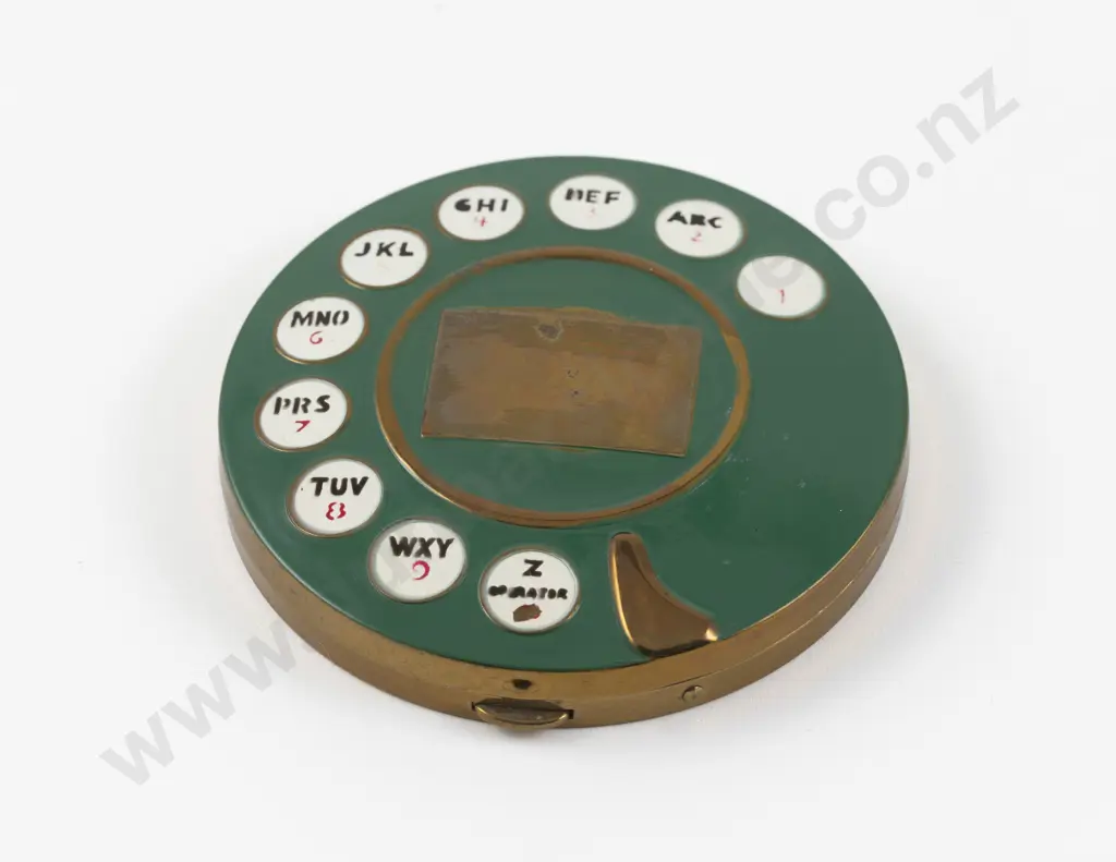 Vintage Salvador Dali Enamel Telephone Dial Powder Compact Image 1++