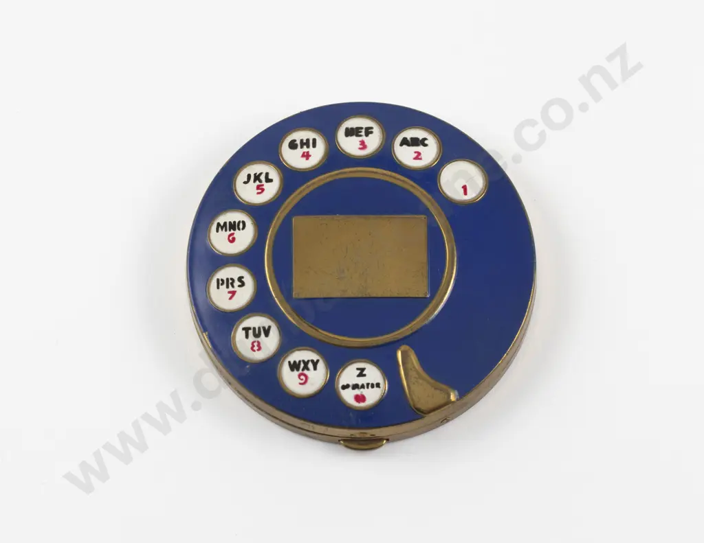 Vintage Salvador Dali Enamel Telephone Dial Powder Compact Image 1++