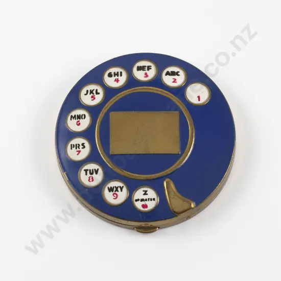 Vintage Salvador Dali Enamel Telephone Dial Powder Compact