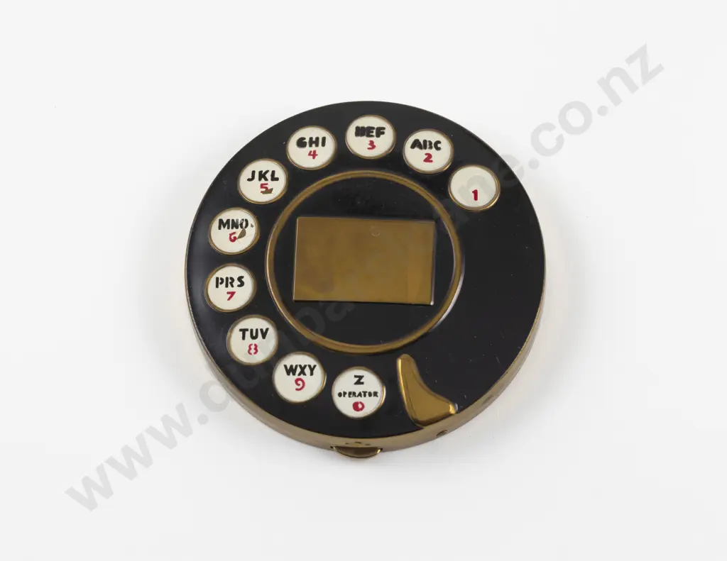 Vintage Salvador Dali Enamel Telephone Dial Powder Compact Image 1++