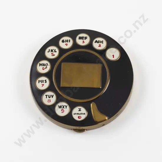Vintage Salvador Dali Enamel Telephone Dial Powder Compact
