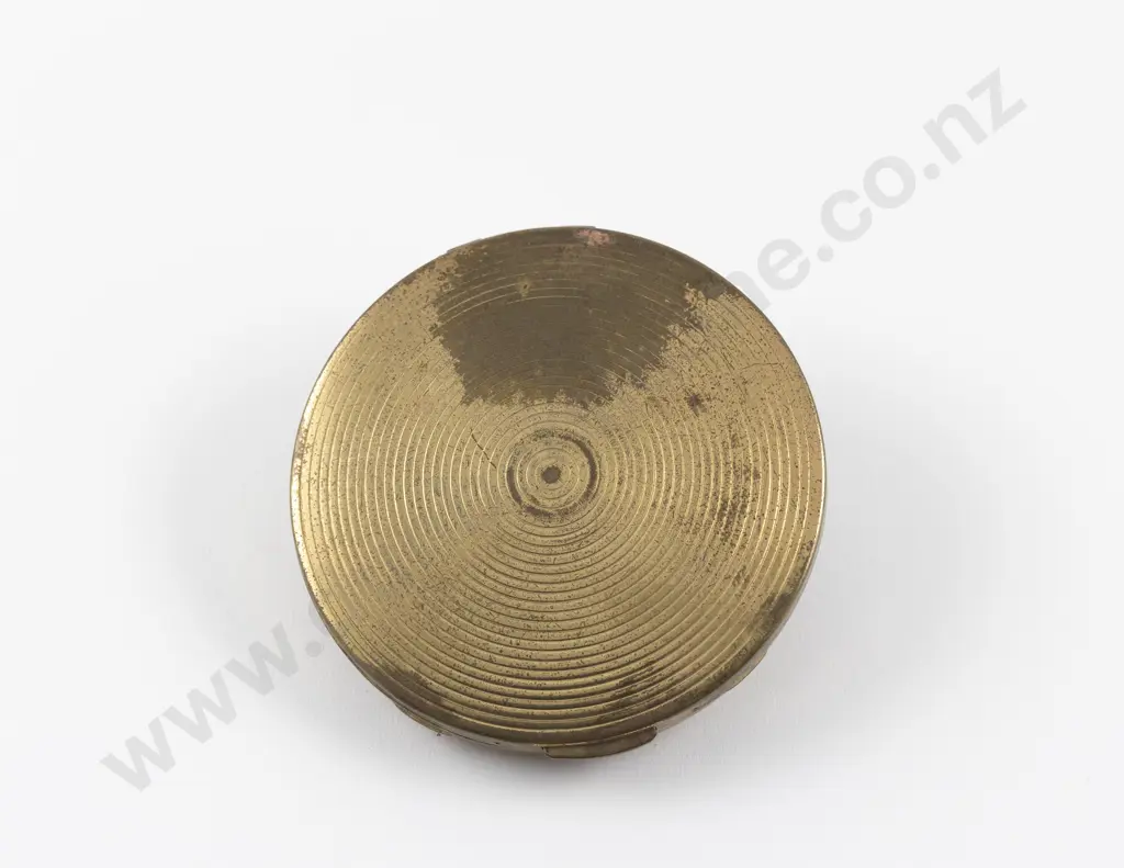 Vintage Circular Brass Barometer Powder Compact Image 1++