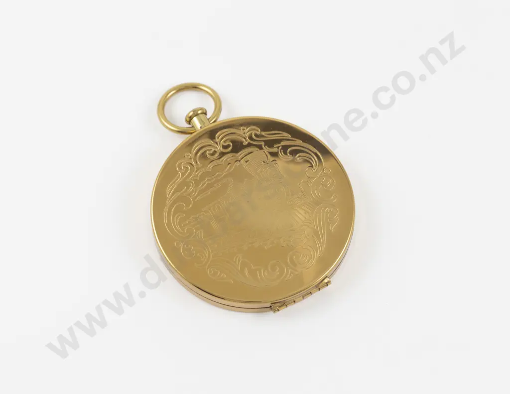 Vintage Pocket Watch Style Powder Compact Image 1++