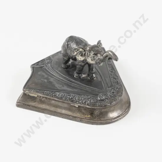 Vintage Silver Plated Elephant Vanity Compact