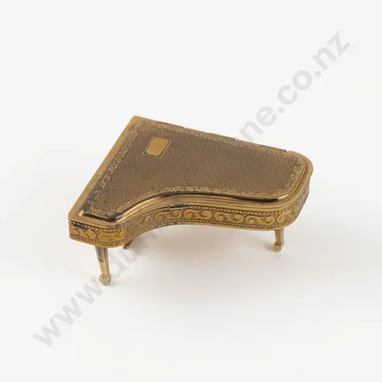 1950s Brass Pygmalion Sonata Grand Piano Powder Compact