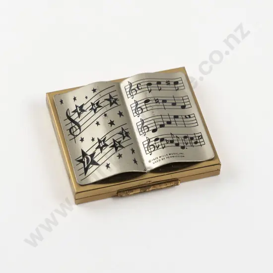 1930s Mills Music Inc 'Star Dust' Musical Book Powder Compact