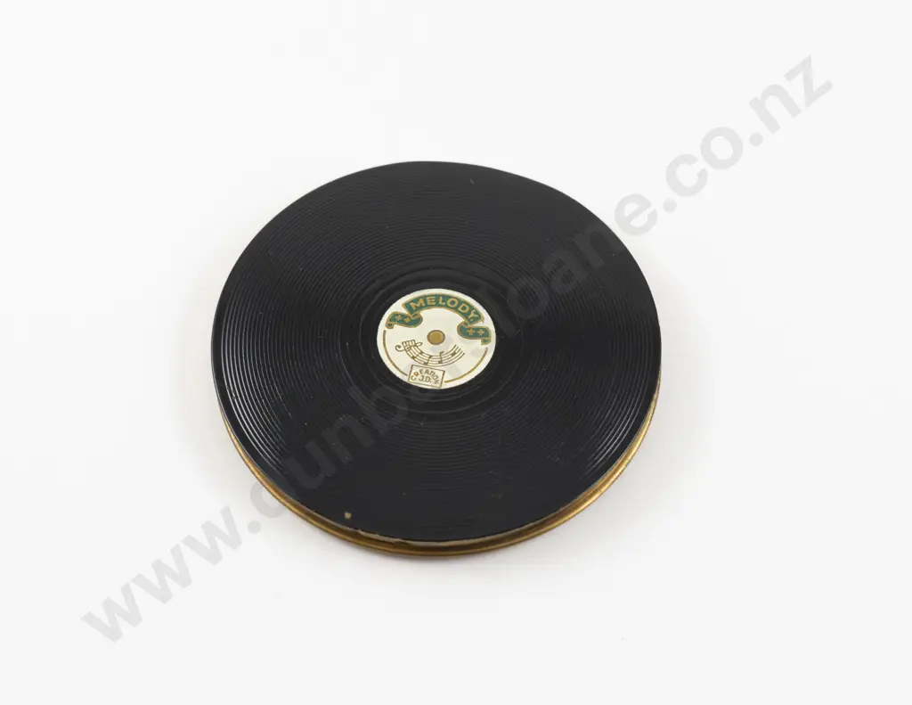 1950s J.D. Creations 'Melody' Vinyl Record Powder Compact Image 1++