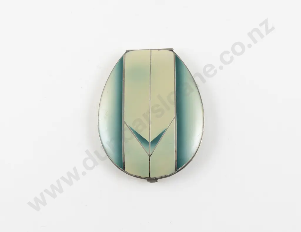 Art Deco Czechoslovakian 'Princess' Guilloche Enamel Powder Compact Image 1++
