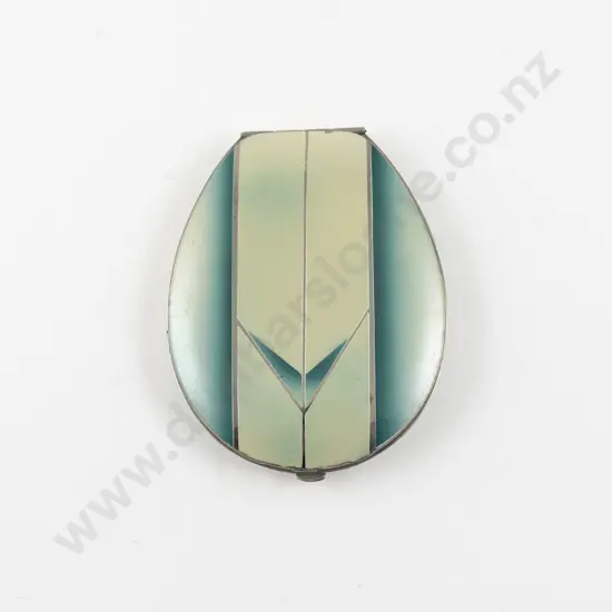 Art Deco Czechoslovakian 'Princess' Guilloche Enamel Powder Compact