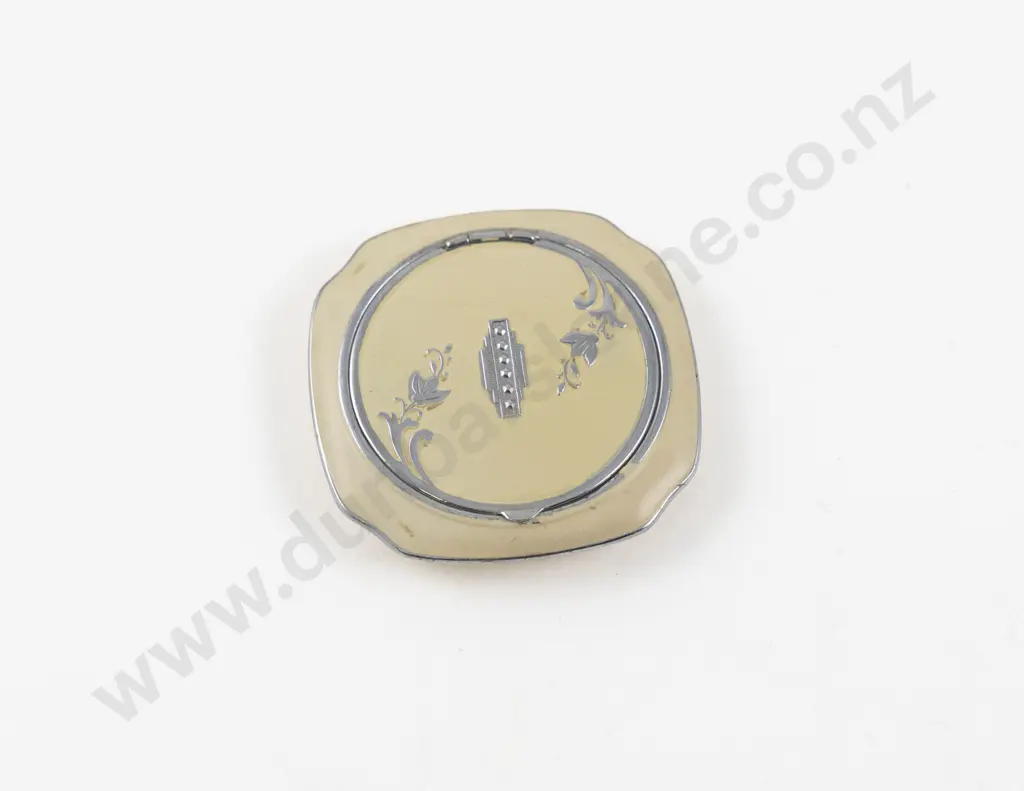 Art Deco Evans Case Company America 'Mayfair' Guilloche Enamel Powder Compact Image 1++