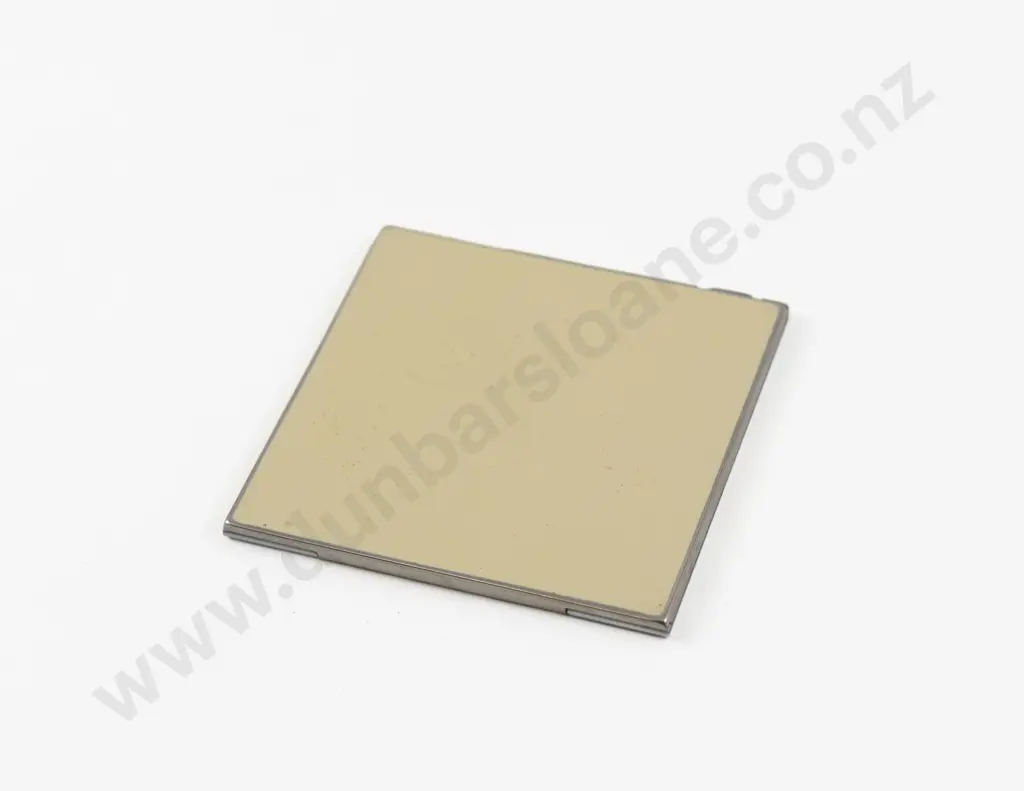 Art Deco Green Enamel Square Powder Compact Image 1++