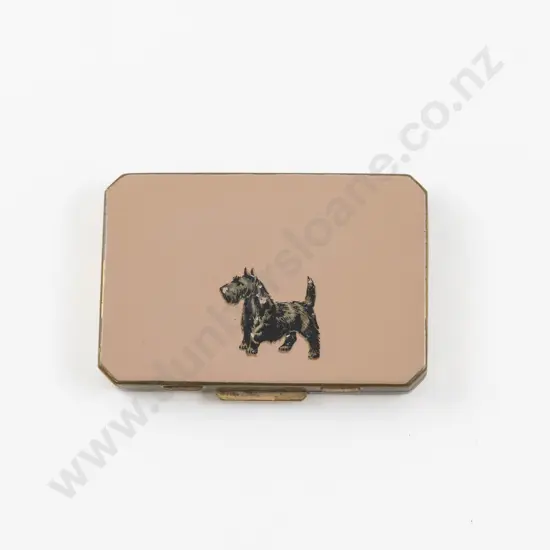 Art Deco Stratton Enamel Scottie Dog Powder Compact