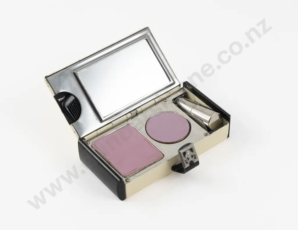 Art Deco Enamel Carryall Vanity Compact Image 1++