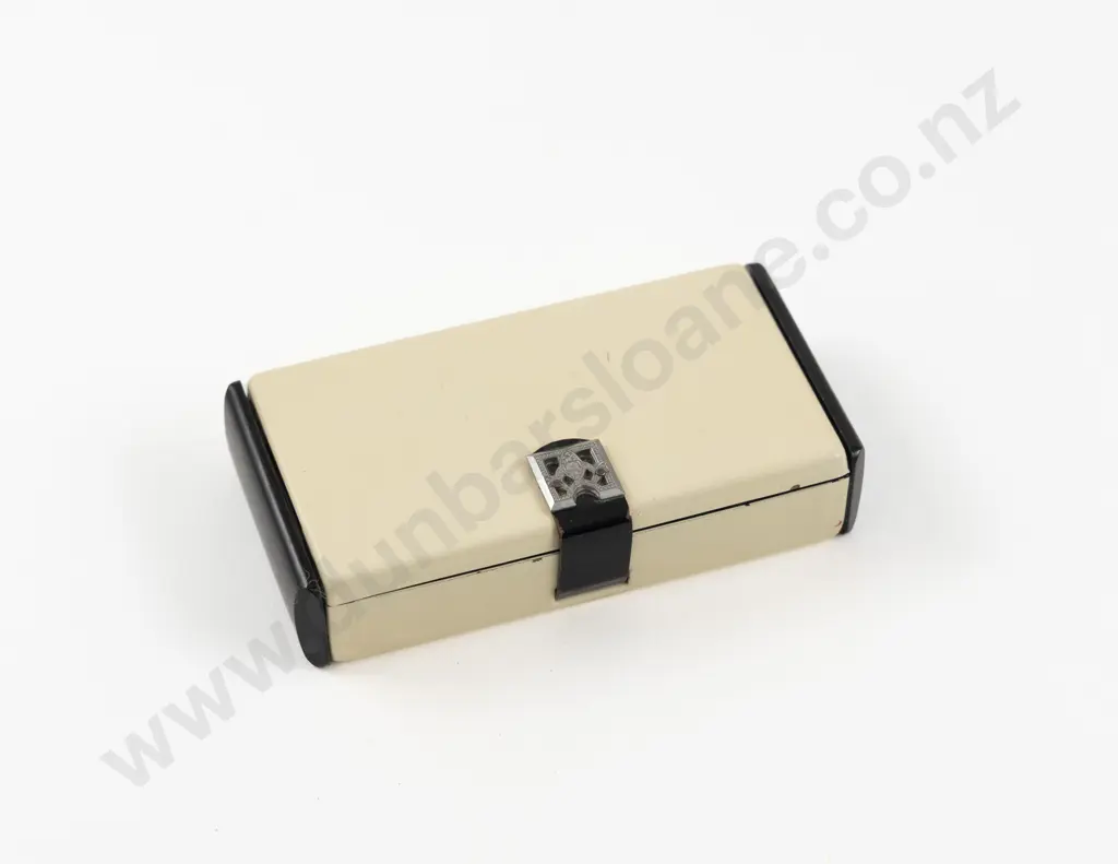 Art Deco Enamel Carryall Vanity Compact Image 1++