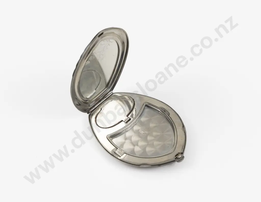 Art Deco Elgin American Enamel Floral Powder Compact Image 1++