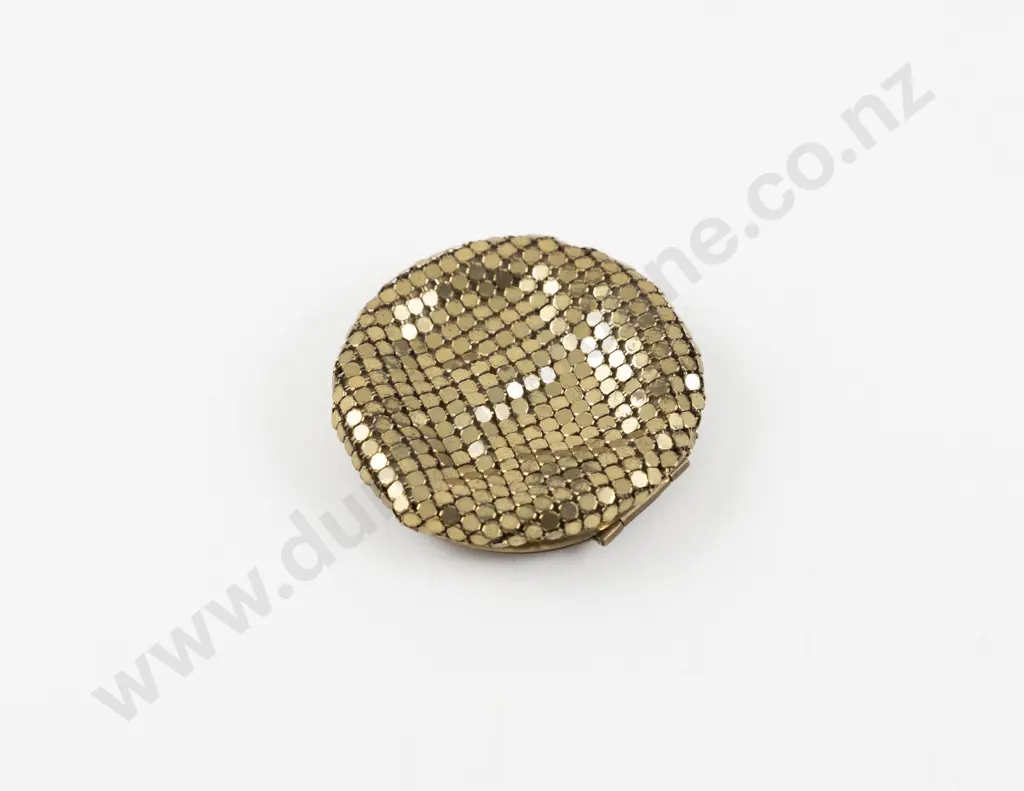 Art Deco Guilloche Enamel Floral Powder Compact Image 1++
