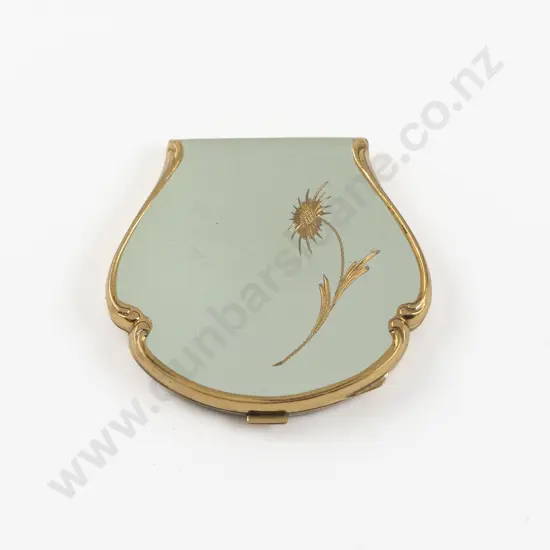 Vintage Enamel Scalloped Powder Compact
