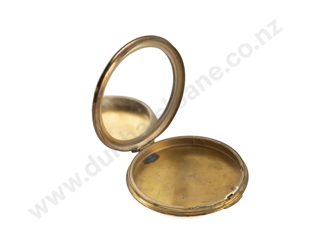 Vintage Kigu of London Gold Plated Lucite Scottish Thistle Powder Compact Image 1++