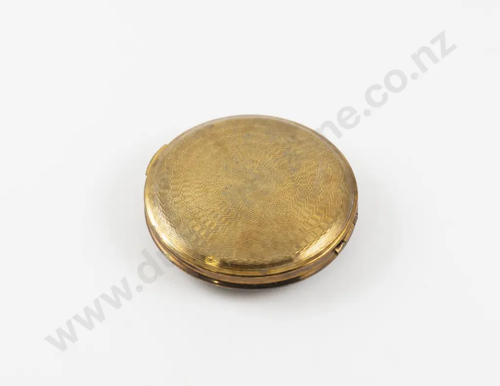 Vintage Kigu of London Gold Plated Lucite Scottish Thistle Powder Compact Image 1++
