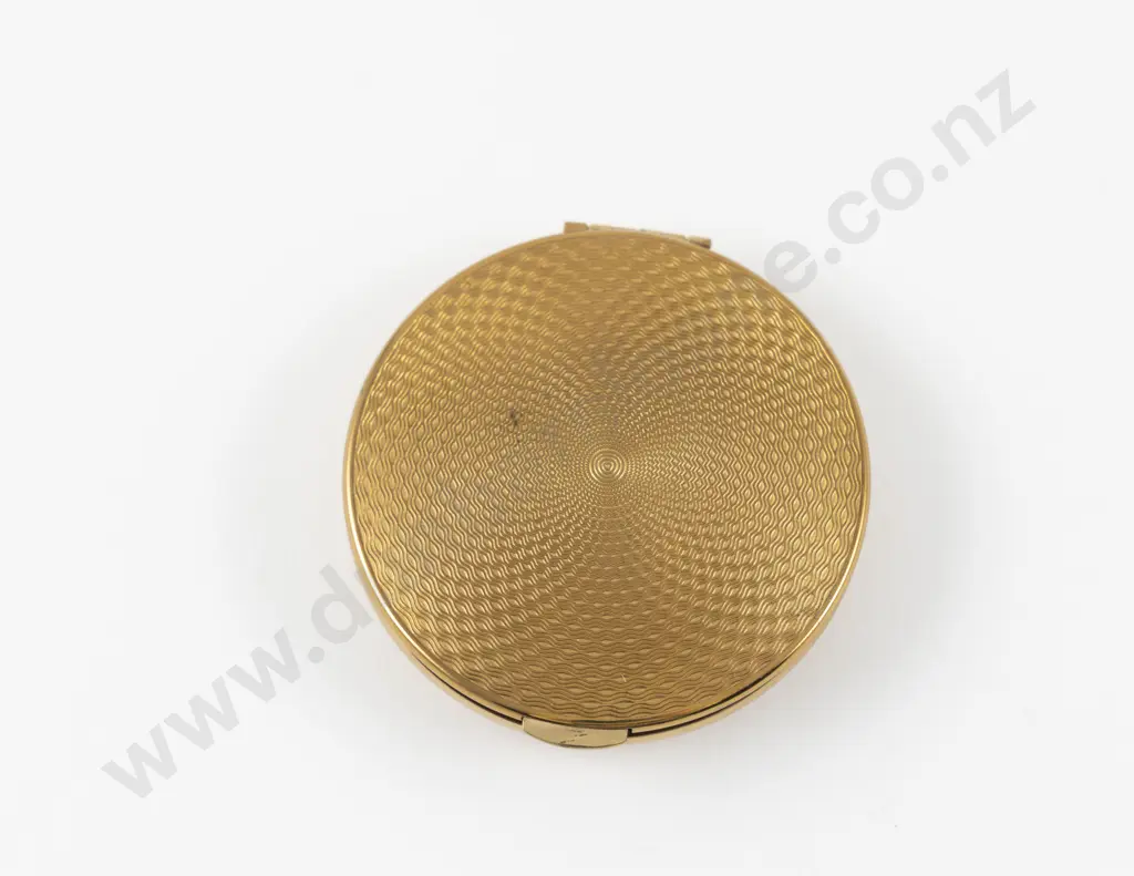 Vintage Kigu of London Gold Plated Carved Lucite Floral Powder Compact Compact Image 1++