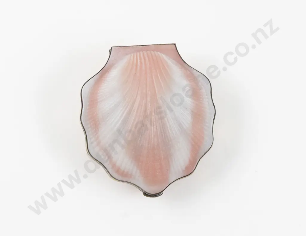 Vintage (Russian) .875 Silver Gilt Mounted Moulded Plastic Clam Shell Compact Image 1++