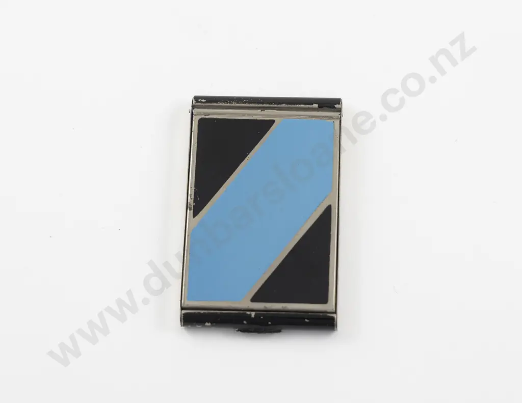 1920 - 1930s Blue and Black Enamel Geometric Powder Compact Image 1++