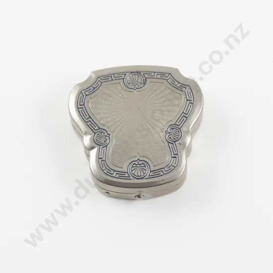 Vintage Karess Woodworth Silver Plated Engraved Powder Compact