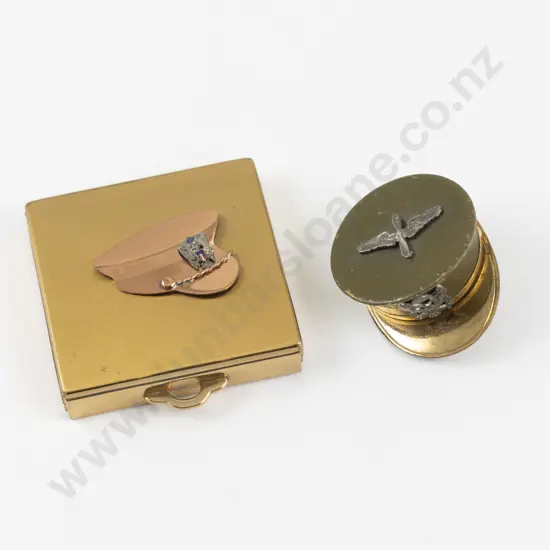 1940s Volupte (American) Gold Plated WWII 'Sweetheart' Military Powder Compact