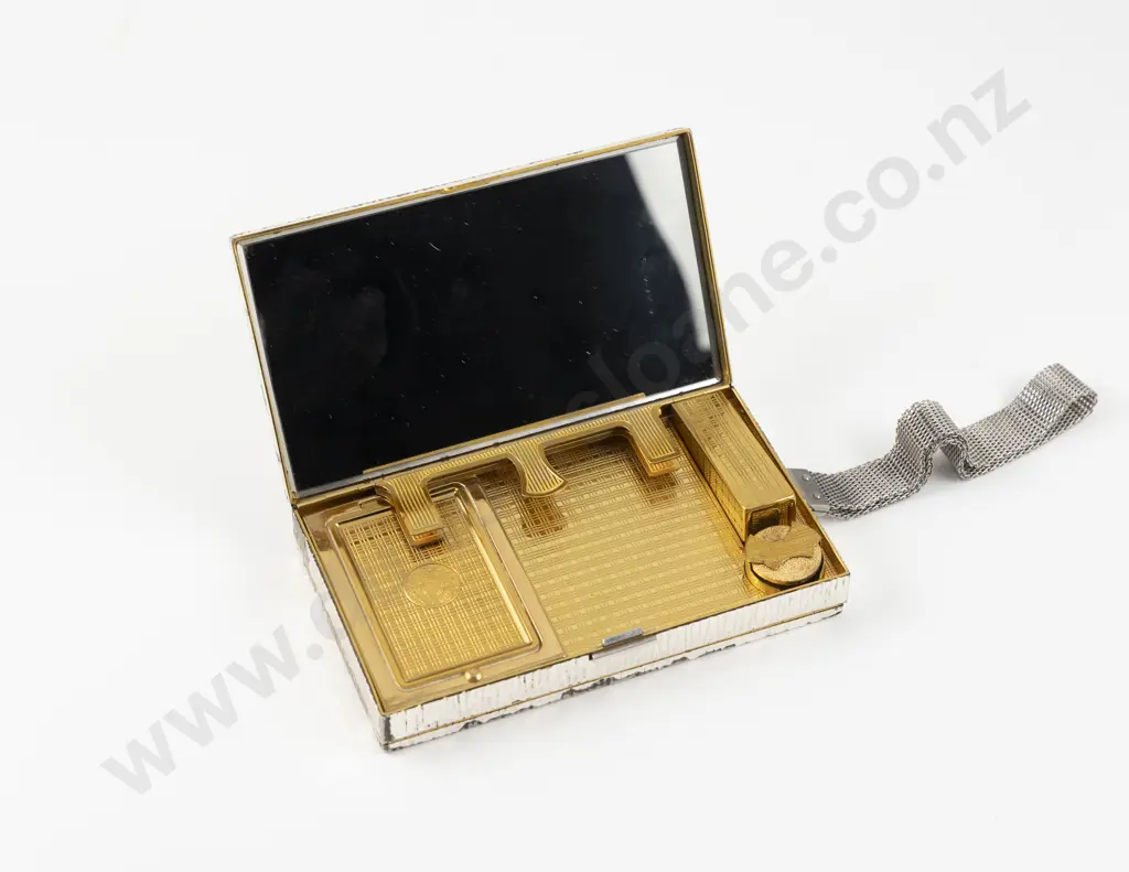 Vintage Evans Case Company (American) Rhinestone Royal Crown Carryall Compact Image 1++