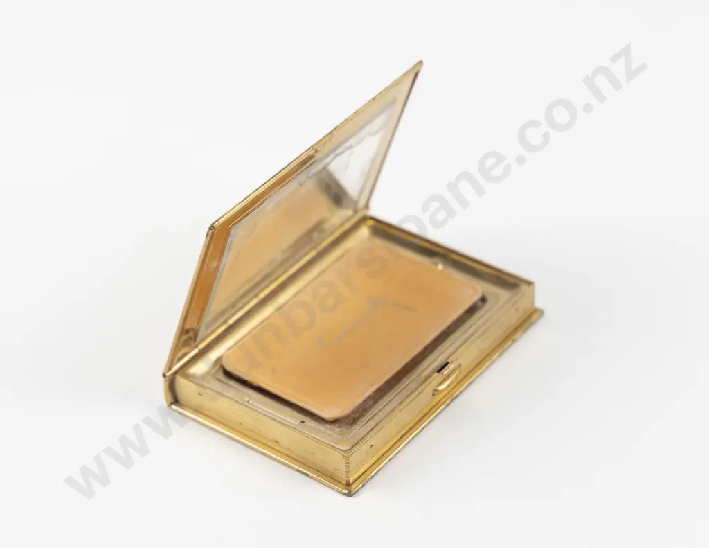 1930 - 1950s Coty Gold Plated Book Shaped Powder Compact Image 1++