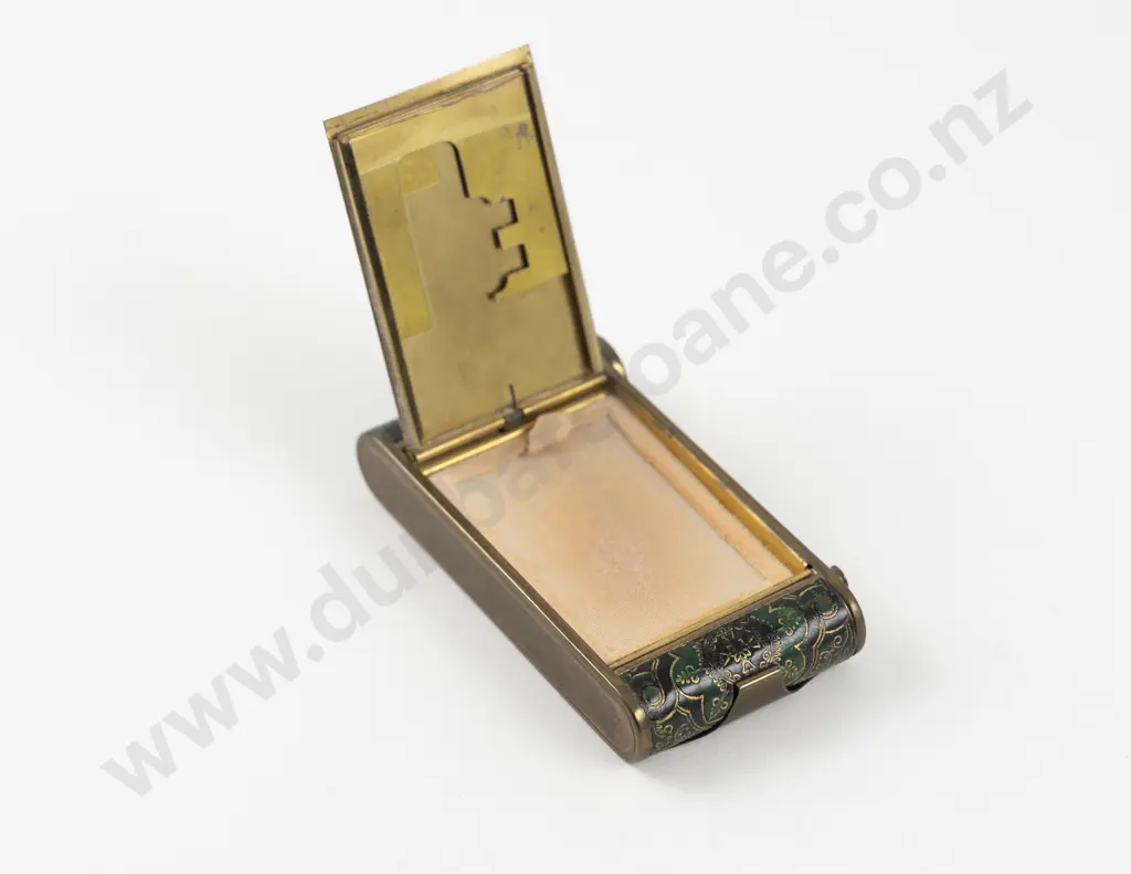 1950s Evans Case Company (American) Gold Plated and Enamel Persian Tapestry Style 3-in-1 Carryall Vanity Case Image 1++