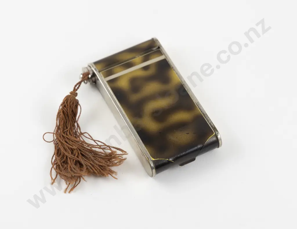 1930s Evans Case Company (American) 'Spitfire' Faux Tortoiseshell Enamel 3-in-1 Carryall Vanity Case Image 1++