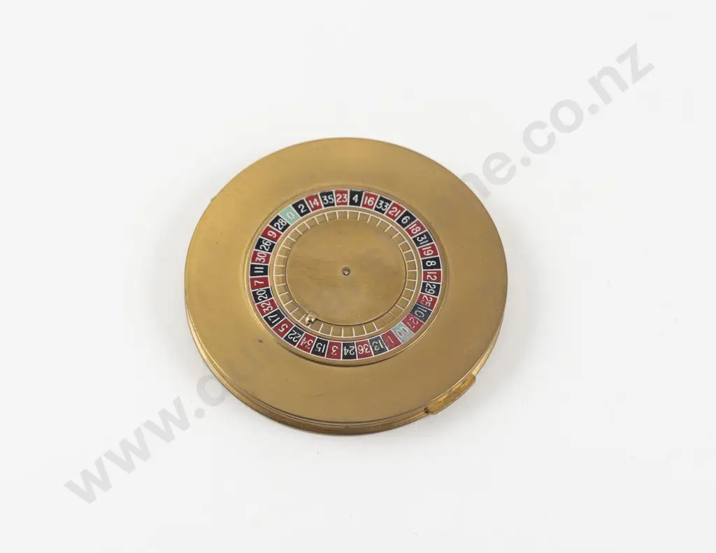 1930s Zephyr (America) Enamel Mechanical Roulette Powder Compact Image 1++