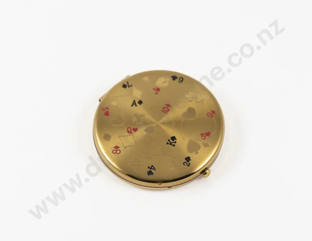 Vintage Wadsworth 'Roulette Wheel' Playing Cards Powder Compact Image 1++