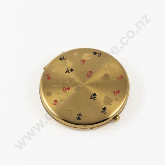 Vintage Wadsworth 'Roulette Wheel' Playing Cards Powder Compact