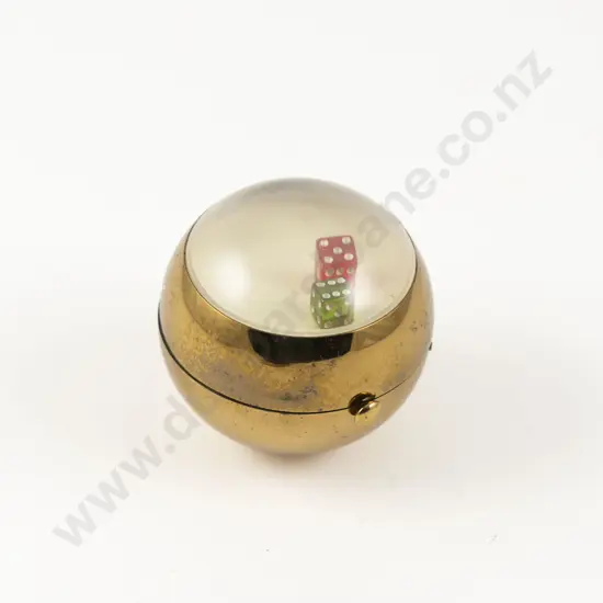 Vintage Parker Pen by Wadsworth Gold Plated Dice Bauble Powder Compact