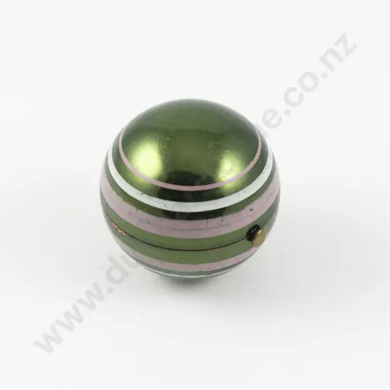 Vintage Parker Pen by Wadsworth Metallic Striped Bauble Powder Compact