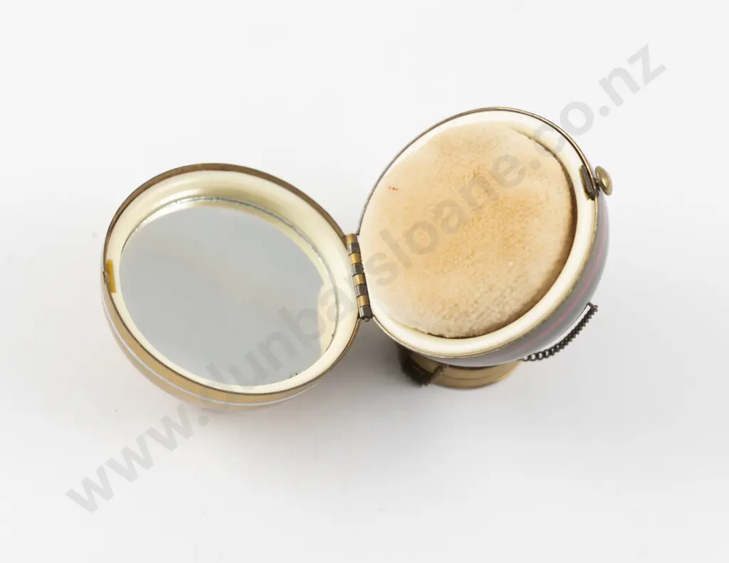 Vintage Parker Pen by Wadsworth Metallic Hot Air Ballon Bauble Powder Compact Image 1++