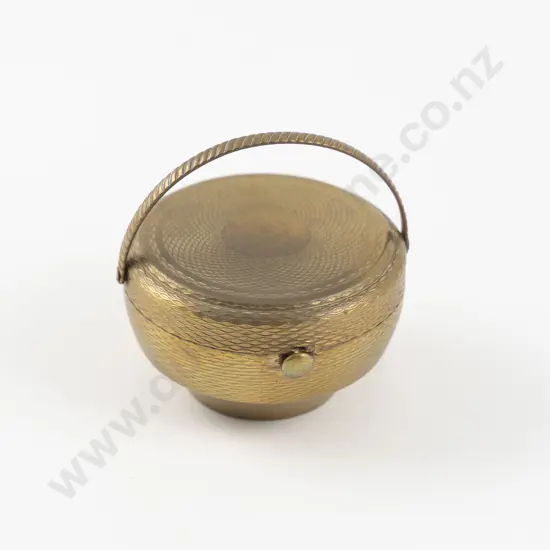 1950s Kigu of London Gold Plated Basket Powder Compact