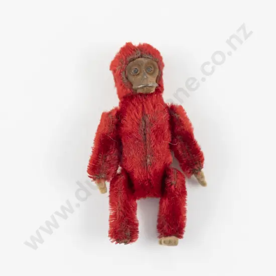 1920 - 1930s Schuco Miniature Red Mohair Monkey