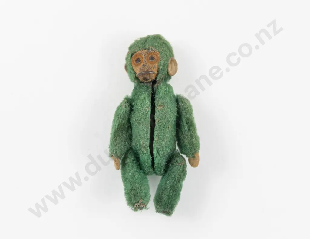 1920 - 1930s Schuco Miniature Green Mohair Monkey Image 1++