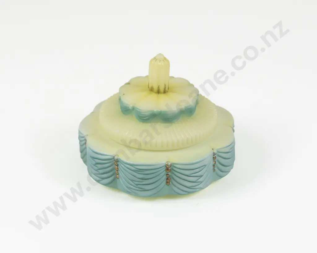 Art Deco Celluloid Dressing Table Powder Jar Image 1++