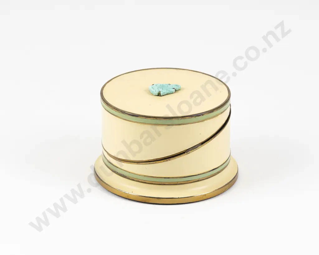 Art Deco Cylindrical Dressing Table Powder Jar Image 1++