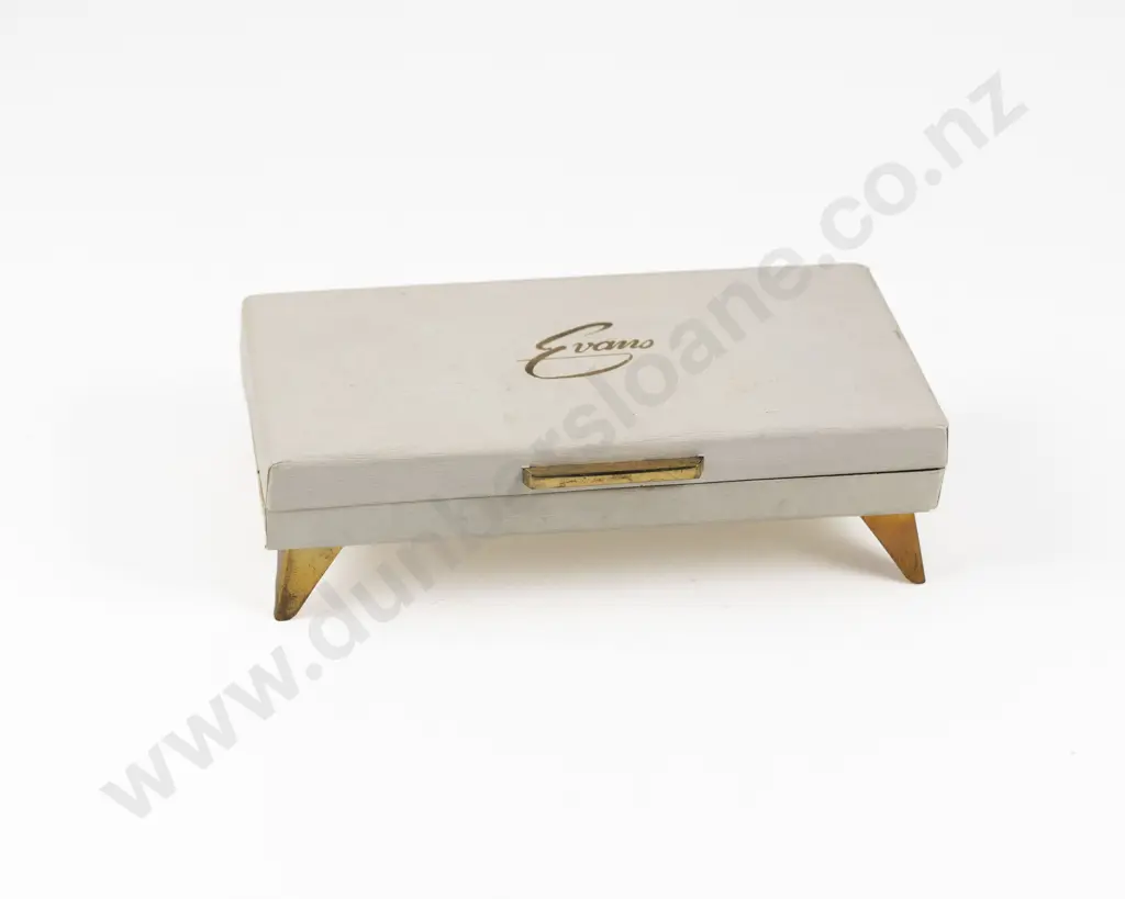 1950s Evans Case Company 24ct Gold Plated Powder Compact and Jewellery Gift Set Image 1++
